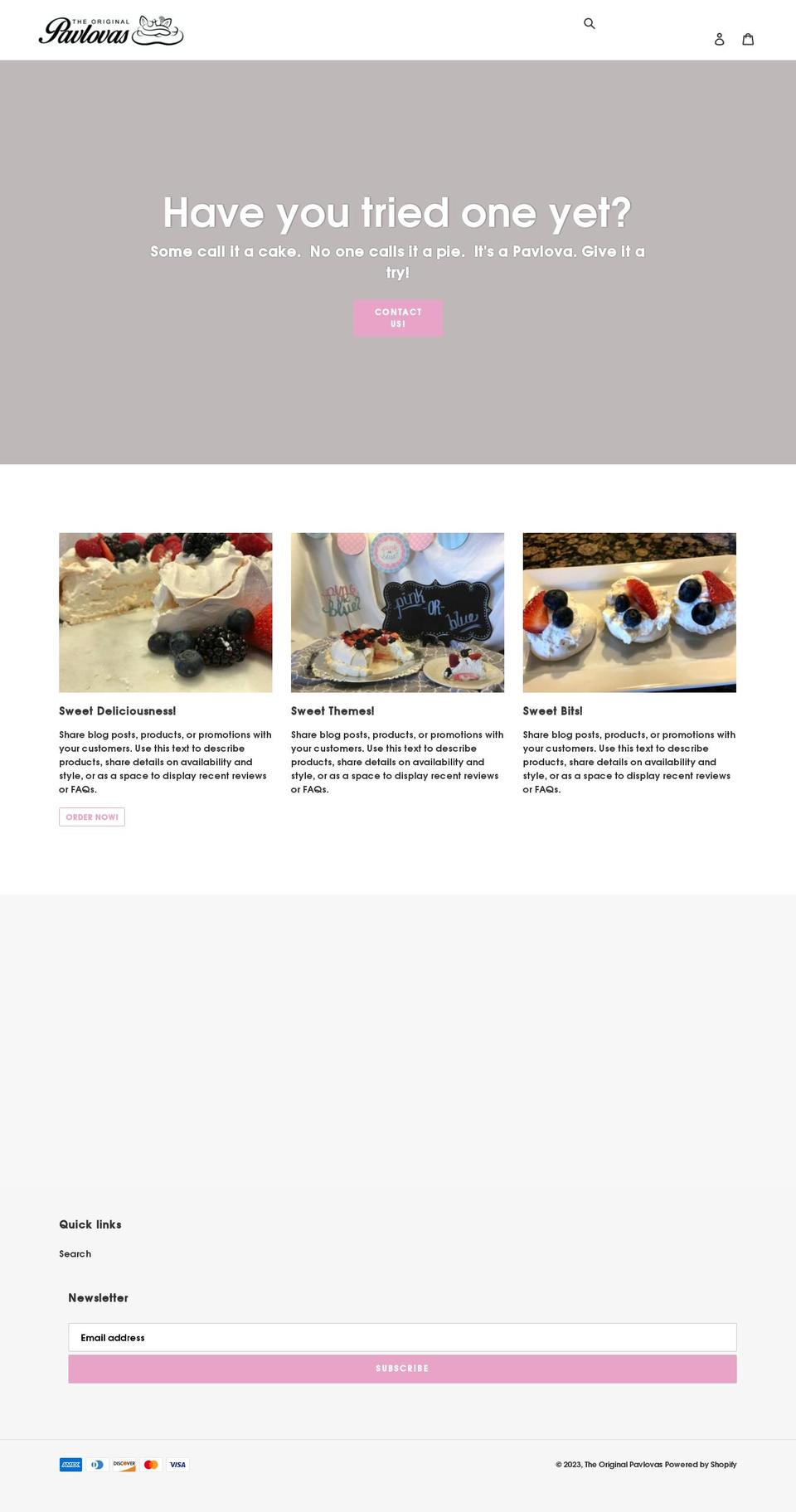 theoriginalpavlovas.com shopify website screenshot