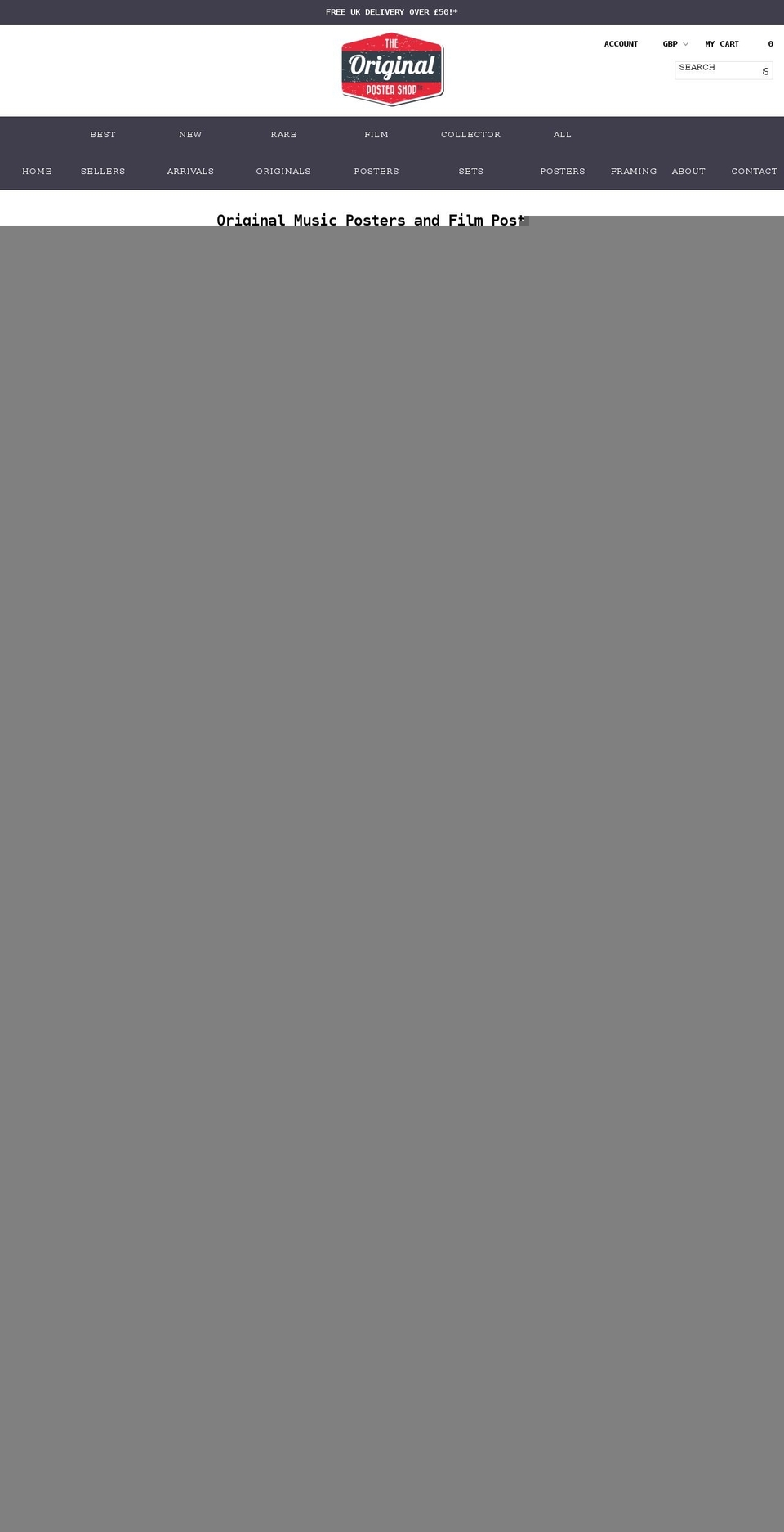 theoriginalpostershop.com shopify website screenshot