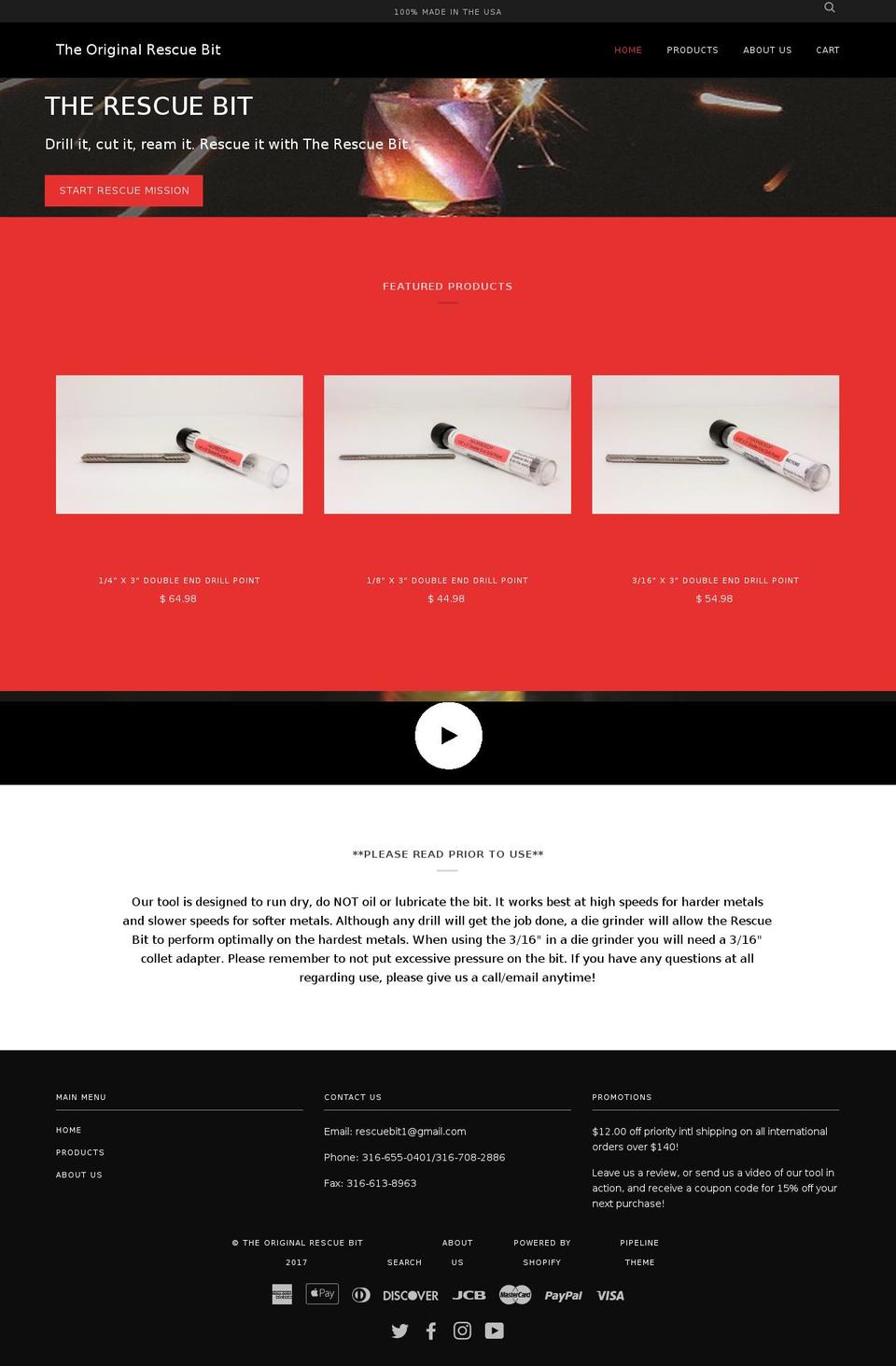 theoriginalrescuebit.com shopify website screenshot