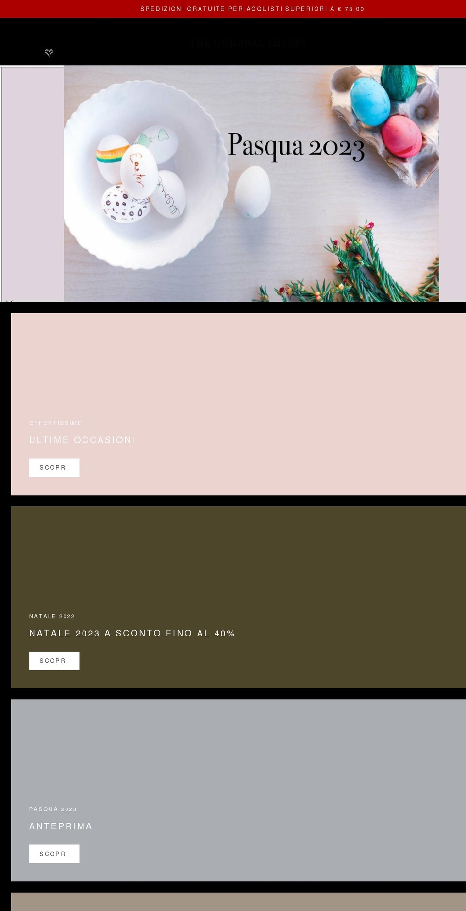 theoriginalshabby.it shopify website screenshot