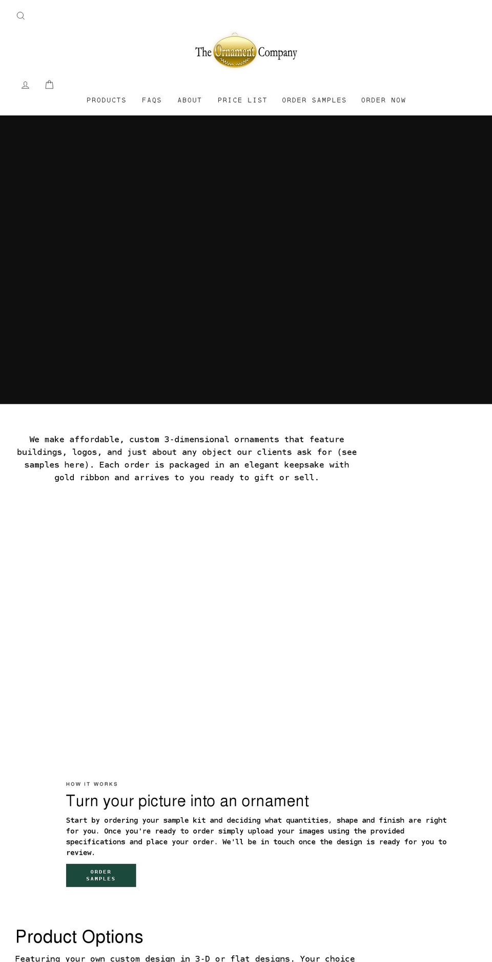 theornamentcompany.com shopify website screenshot