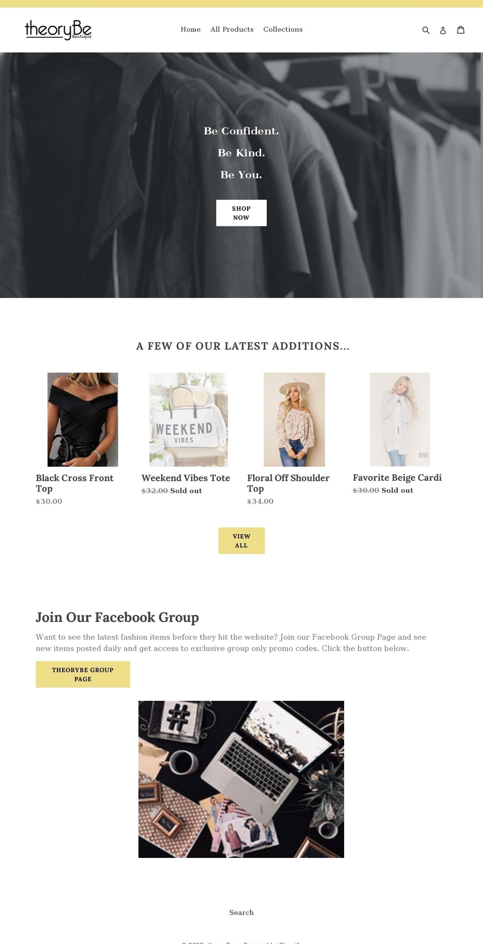 theorybe.com — Shopify storefront screenshot
