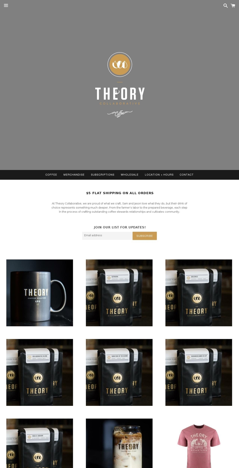 theorycollaborative.org shopify website screenshot