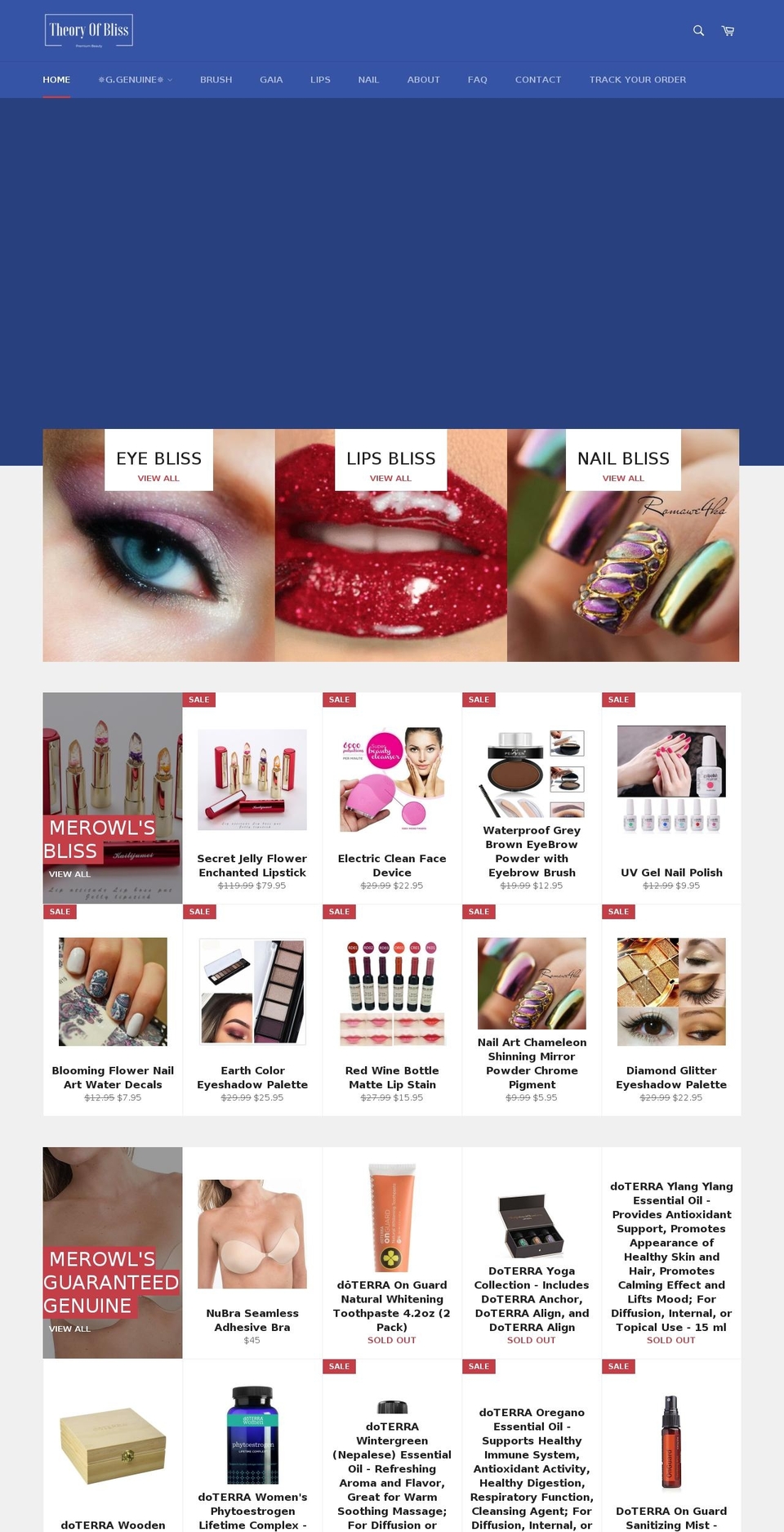 theoryofbliss.com — Shopify storefront screenshot