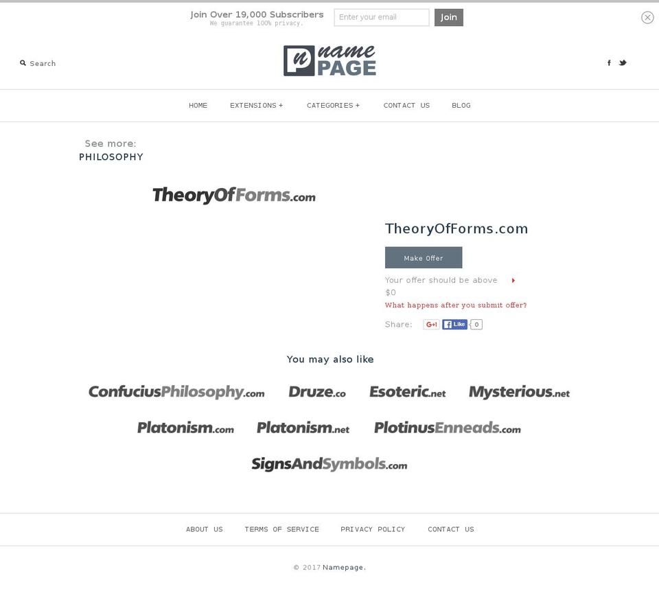 theoryofforms.com shopify website screenshot