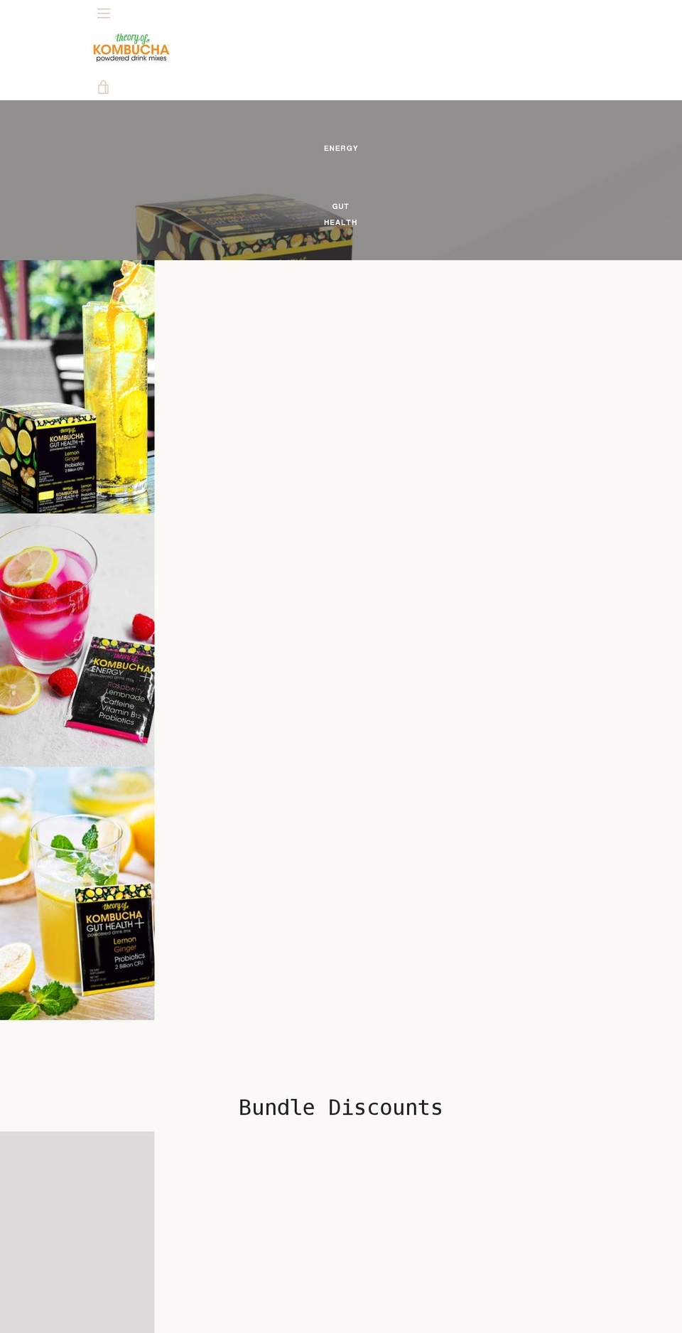 theoryofkombucha.com shopify website screenshot