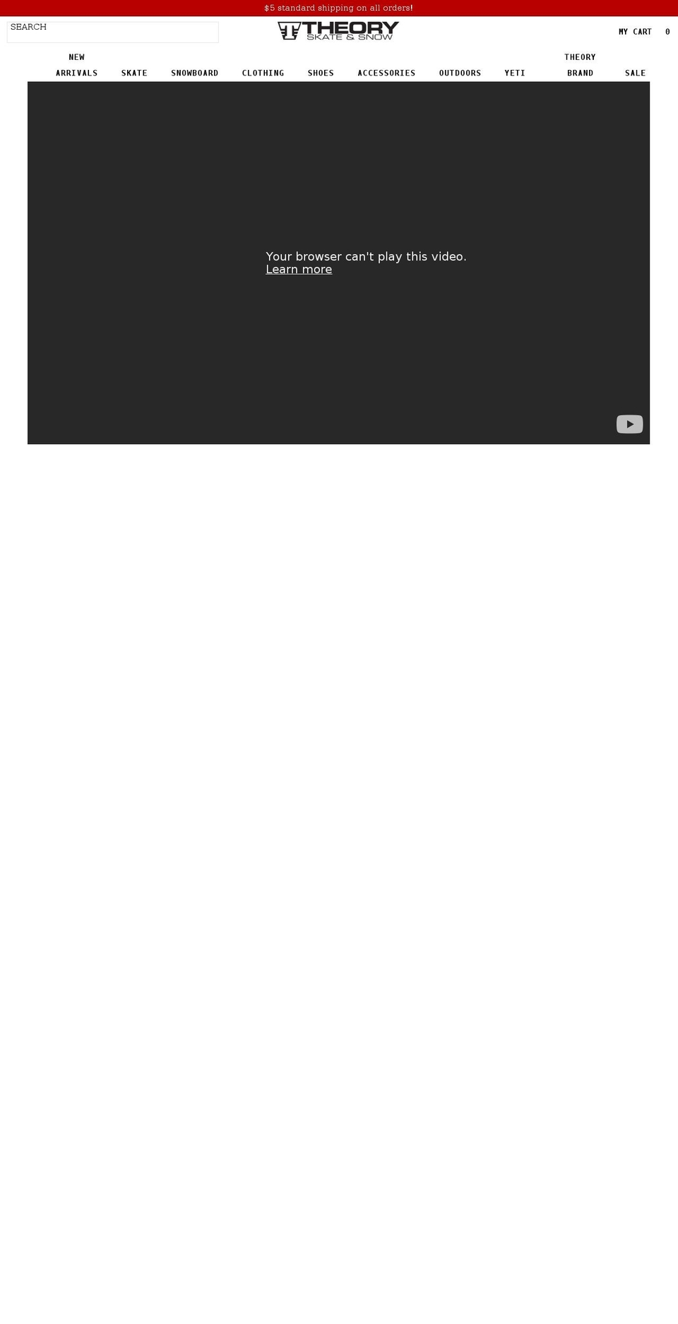 theoryskate.com shopify website screenshot