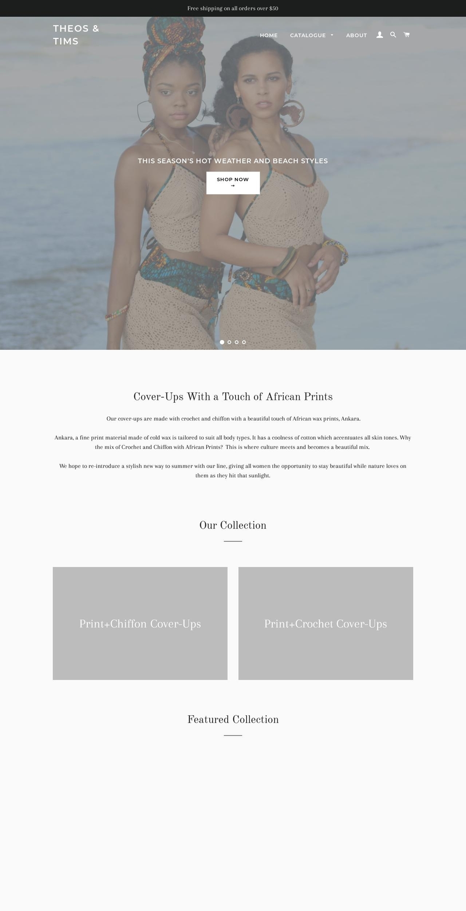 theosandtims.com shopify website screenshot