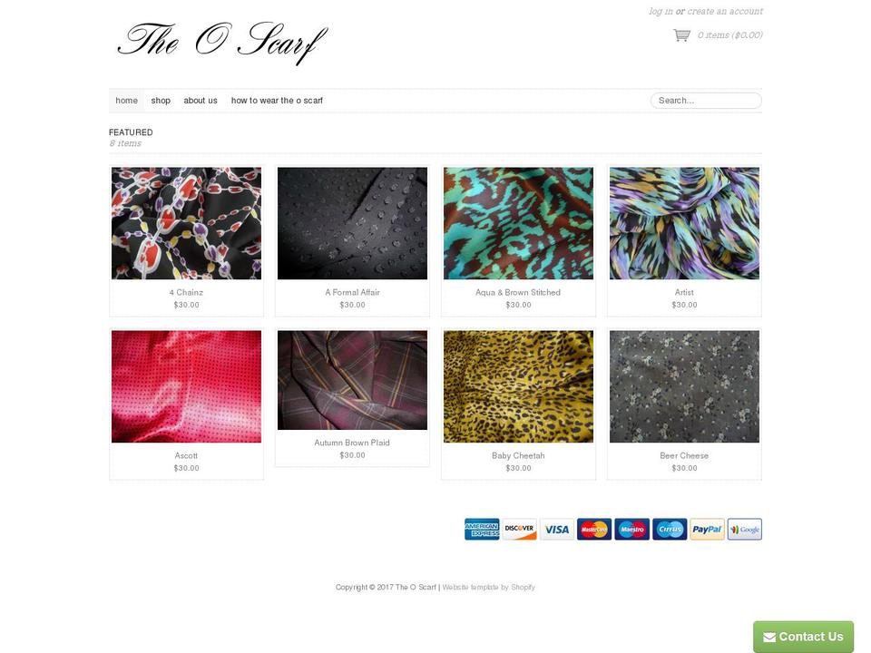 theoscarf.com shopify website screenshot