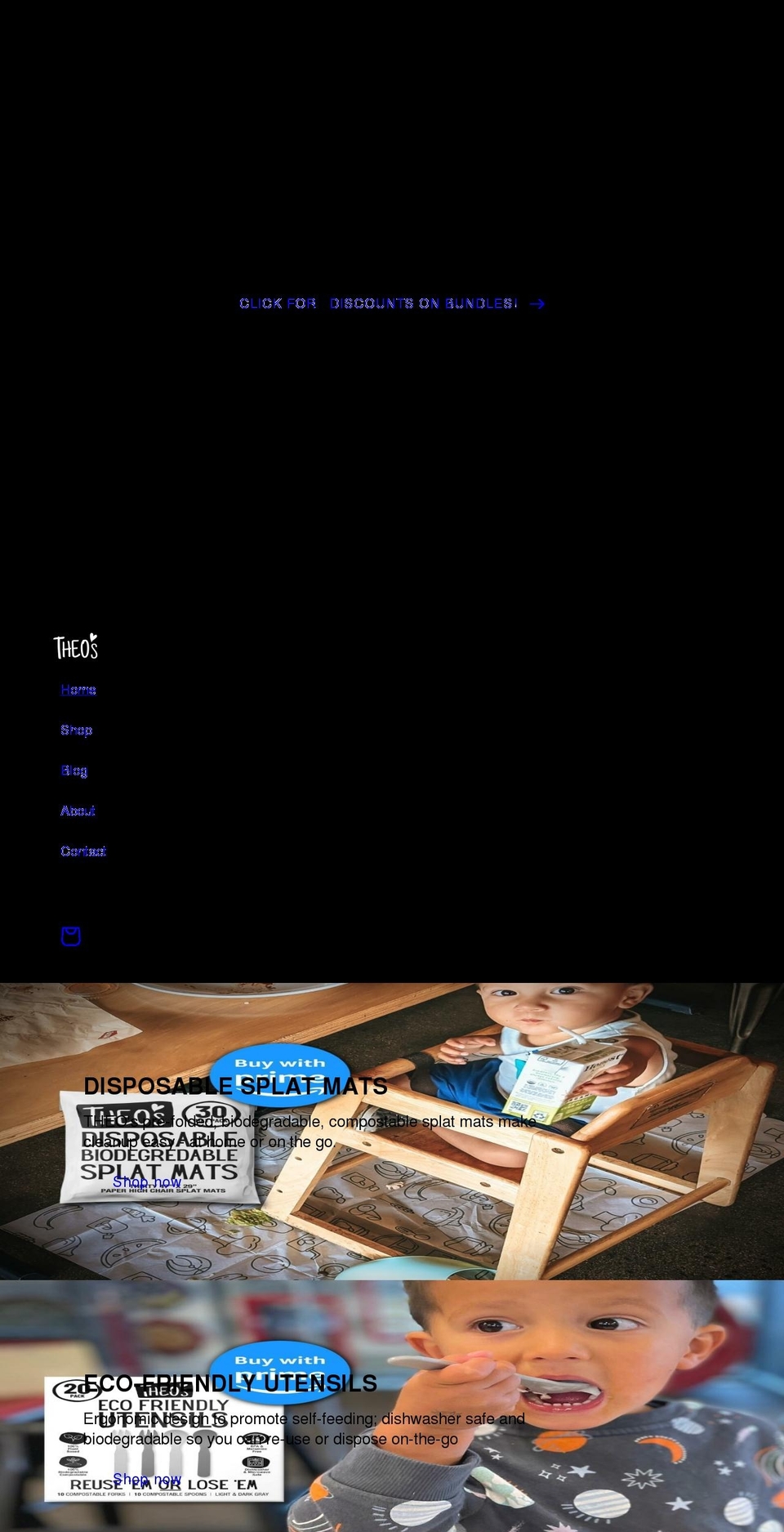 theosmats.com shopify website screenshot