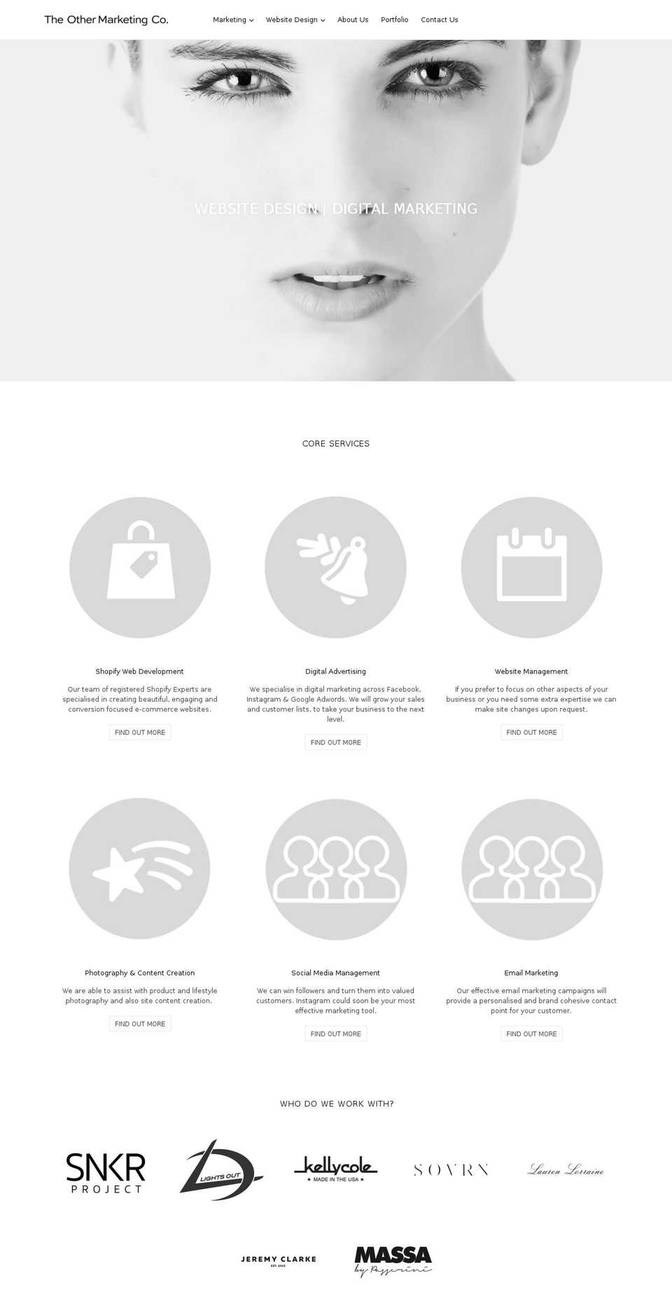 theothermarketingco.com — Shopify storefront screenshot