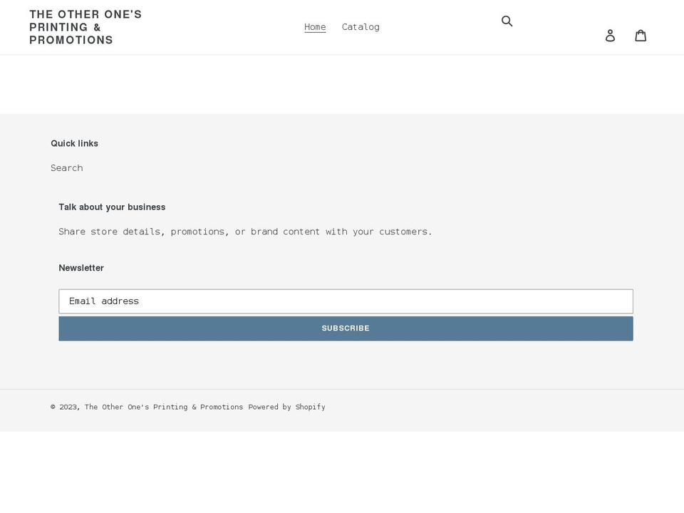 theotheronesprintingpromotions.com shopify website screenshot