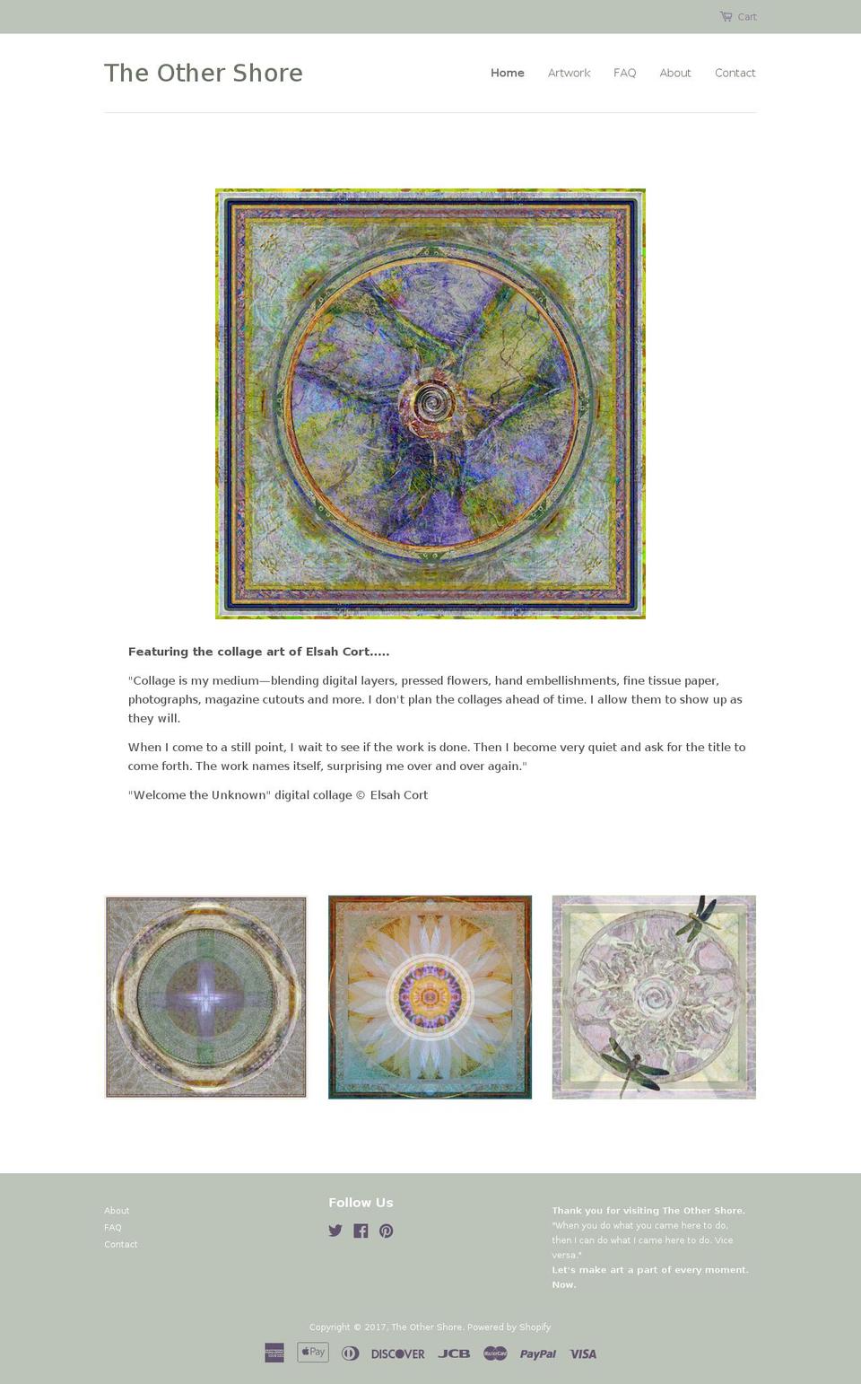 theothershore.com shopify website screenshot
