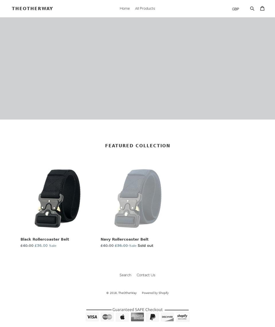 theotherway.co shopify website screenshot