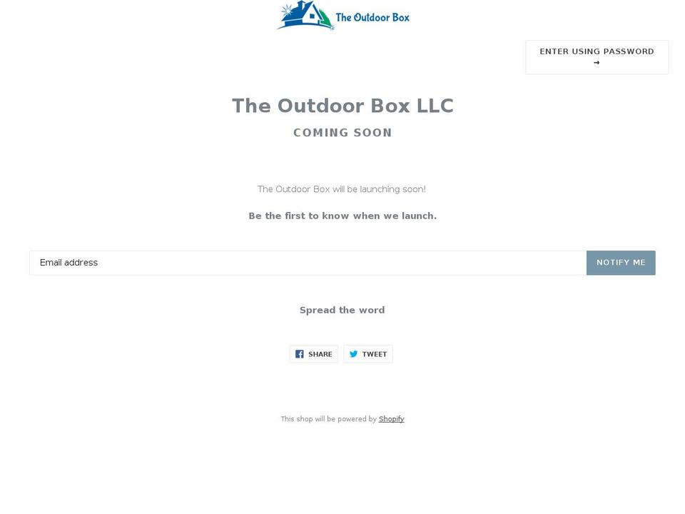 theoutdoorbox.net shopify website screenshot