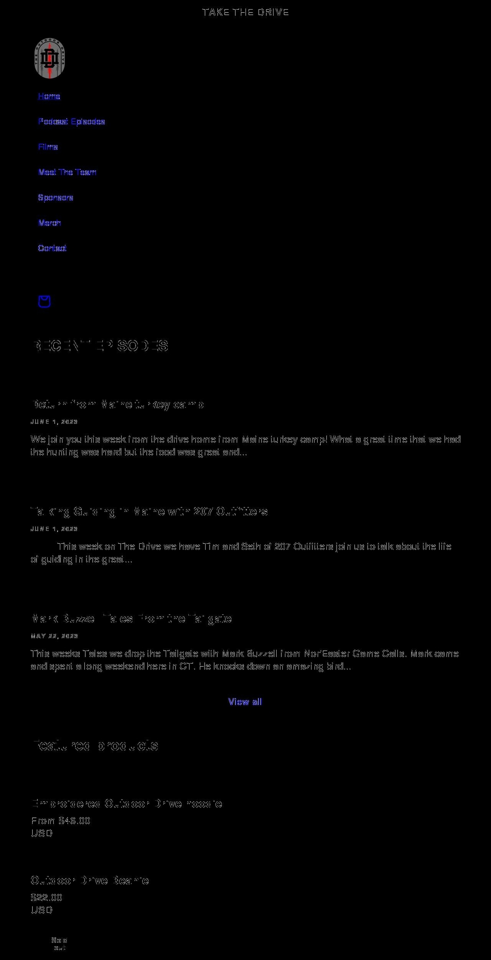 theoutdoordrive.com shopify website screenshot