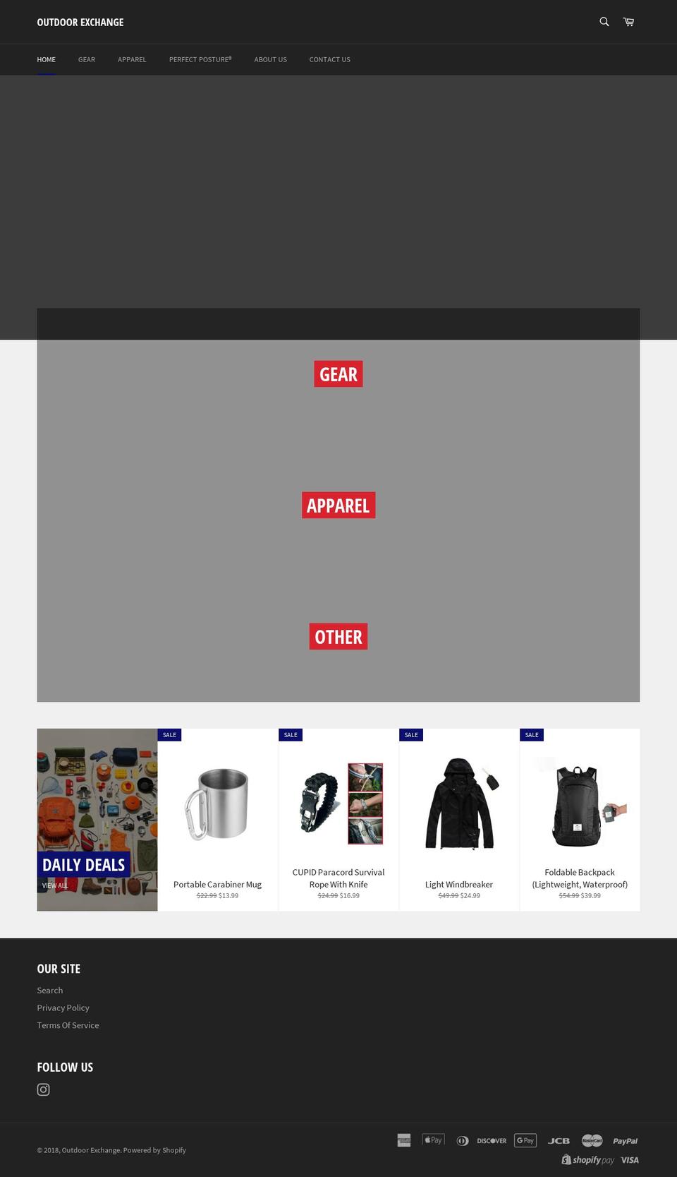 theoutdoorexchange.com — Shopify storefront screenshot