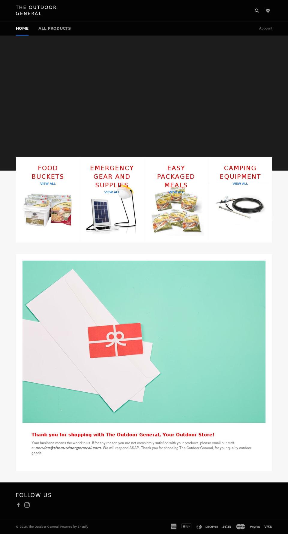 theoutdoorgeneral.com — Shopify storefront screenshot