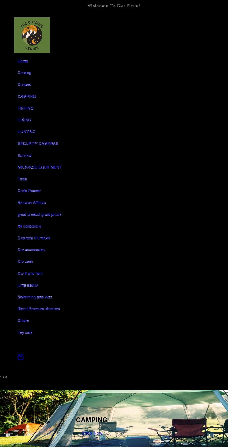 theoutdoorgenius.com shopify website screenshot