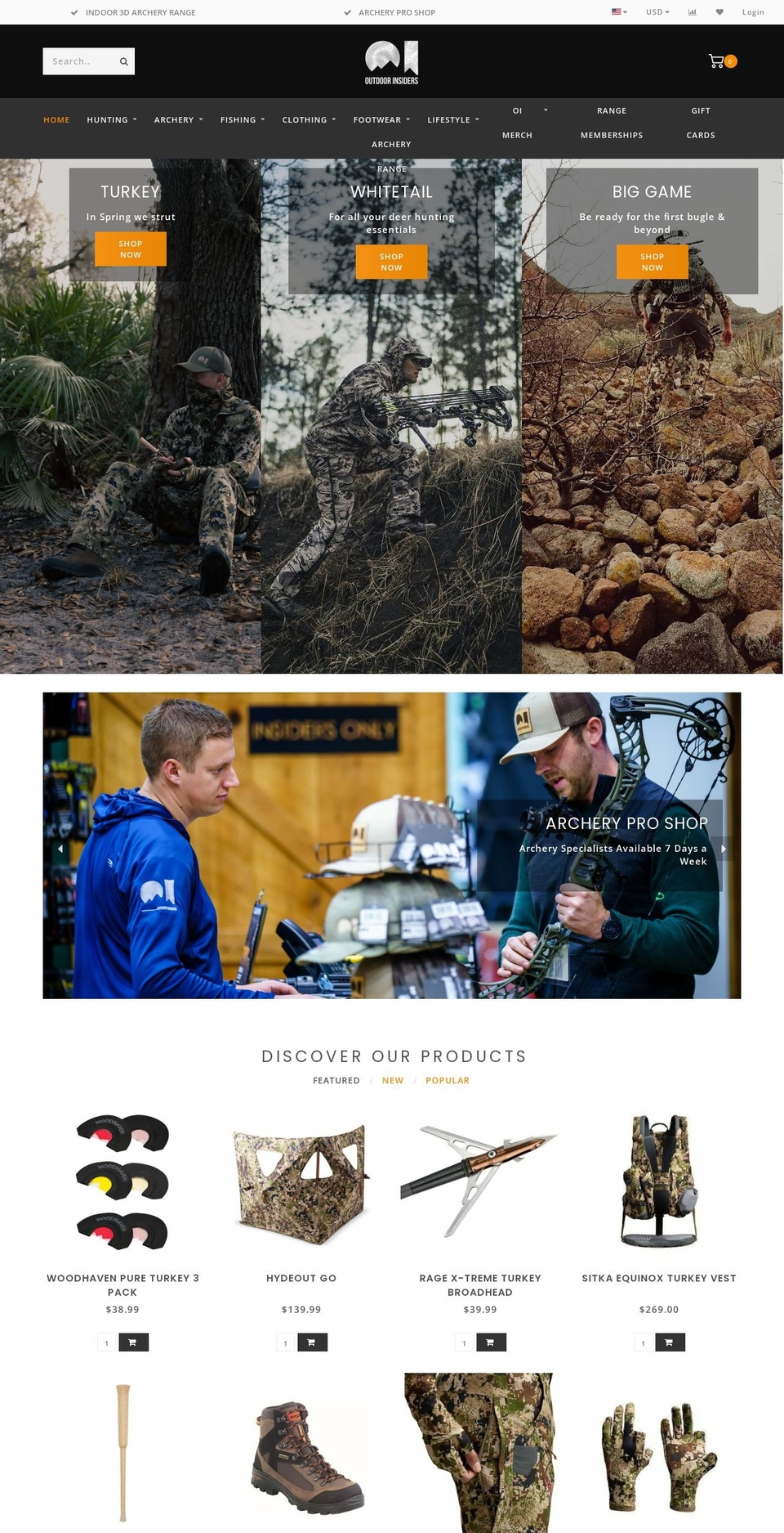 theoutdoorinsiders.com shopify website screenshot