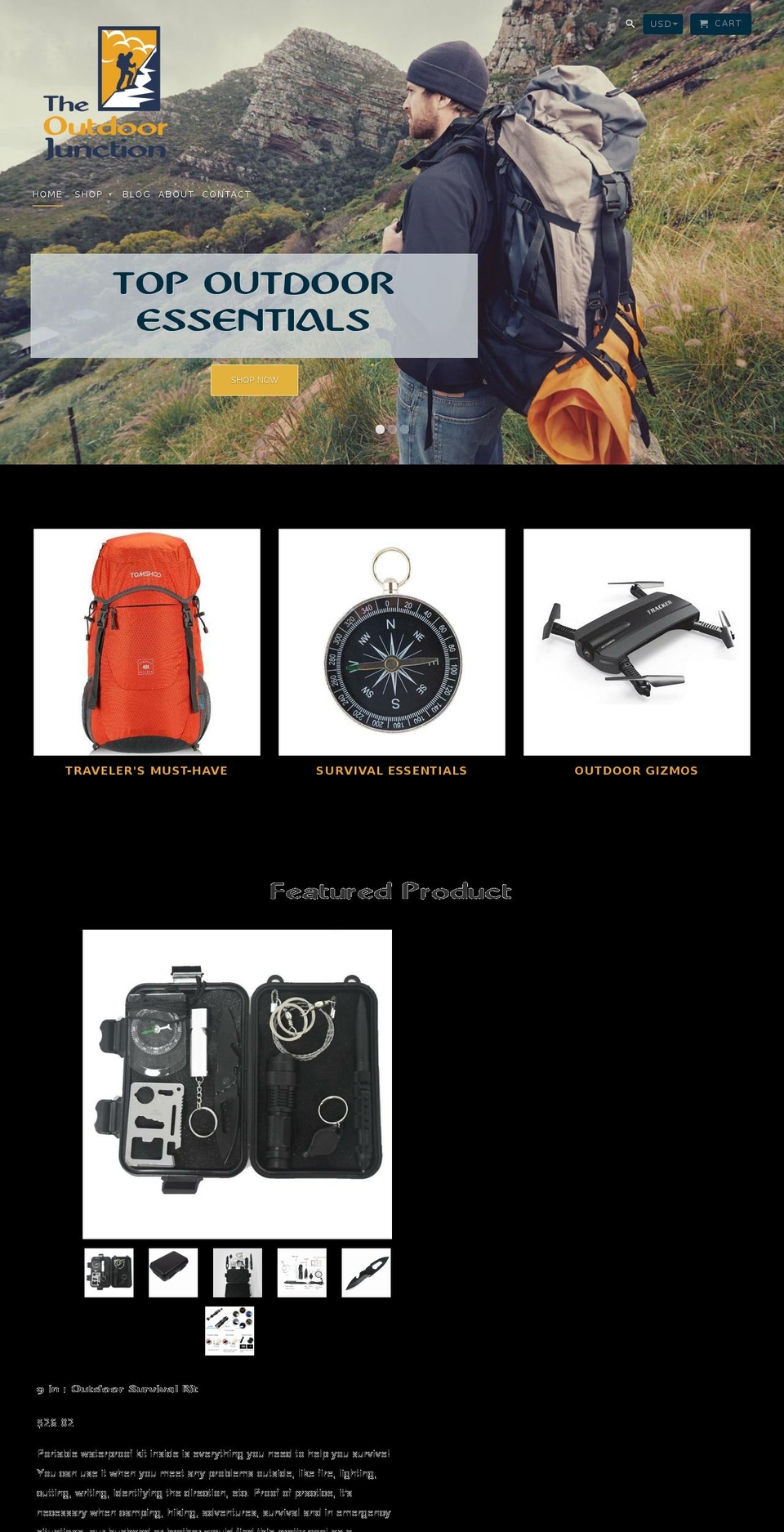 theoutdoorjunction.com shopify website screenshot