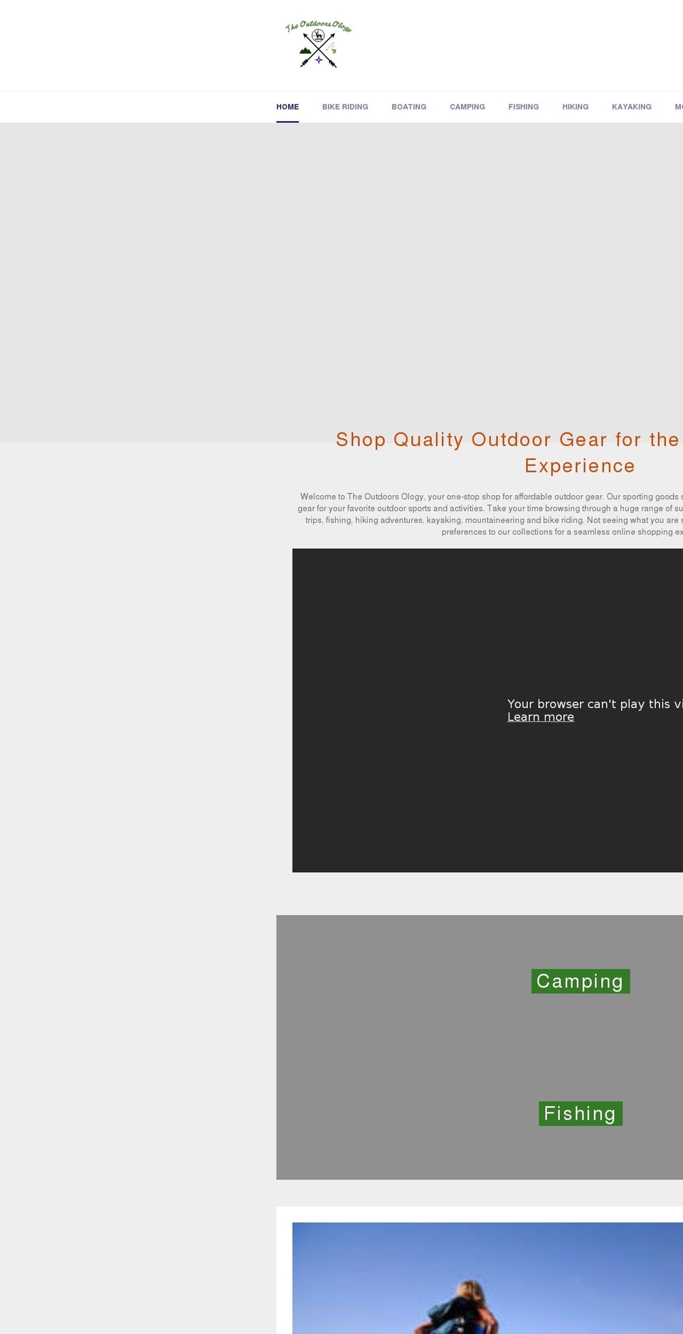 theoutdoorsology.com — Shopify storefront screenshot