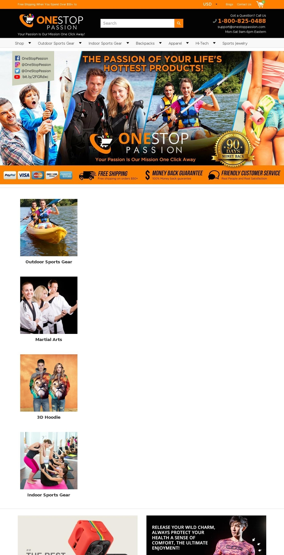theoutdoorsportsgear.com — Shopify storefront screenshot