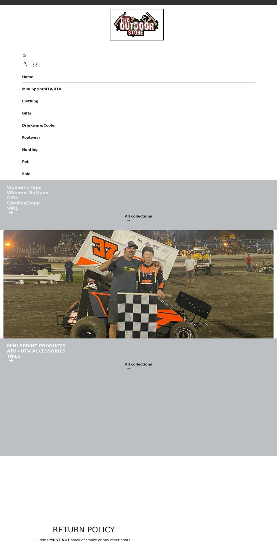 theoutdoorstoreshop.com shopify website screenshot