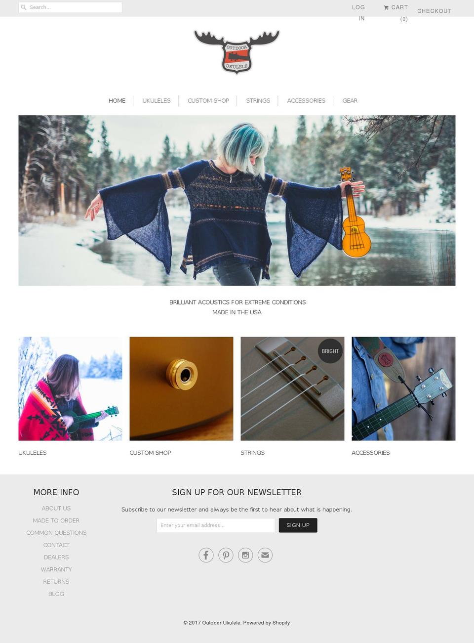 theoutdoorukulele.com shopify website screenshot
