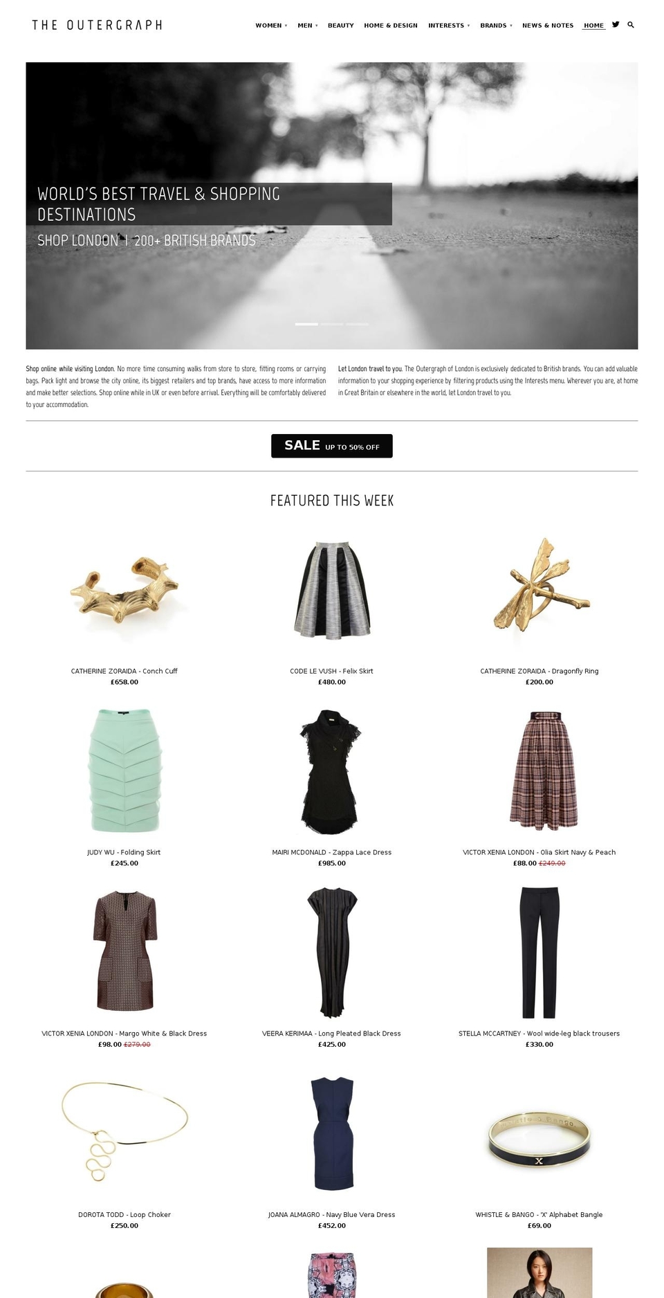 theoutergraph.com shopify website screenshot