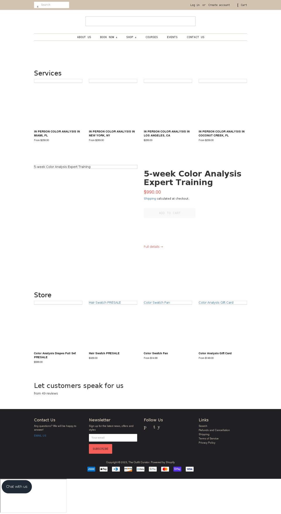 theoutfitcurator.com shopify website screenshot