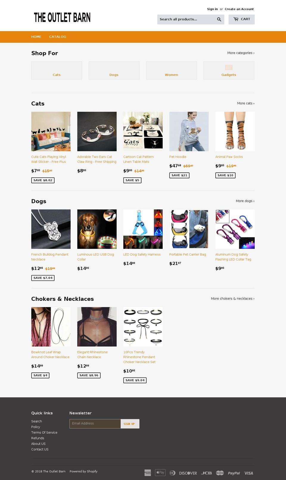 theoutletbarn.com — Shopify storefront screenshot
