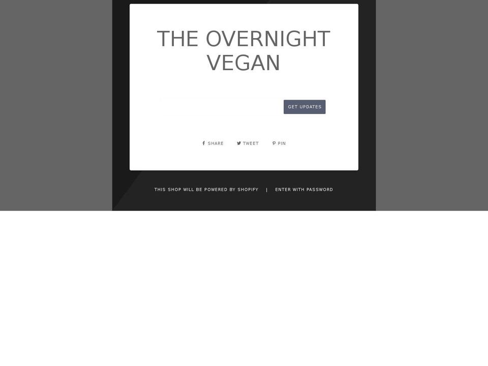 theovernightvegan.com — Shopify storefront screenshot