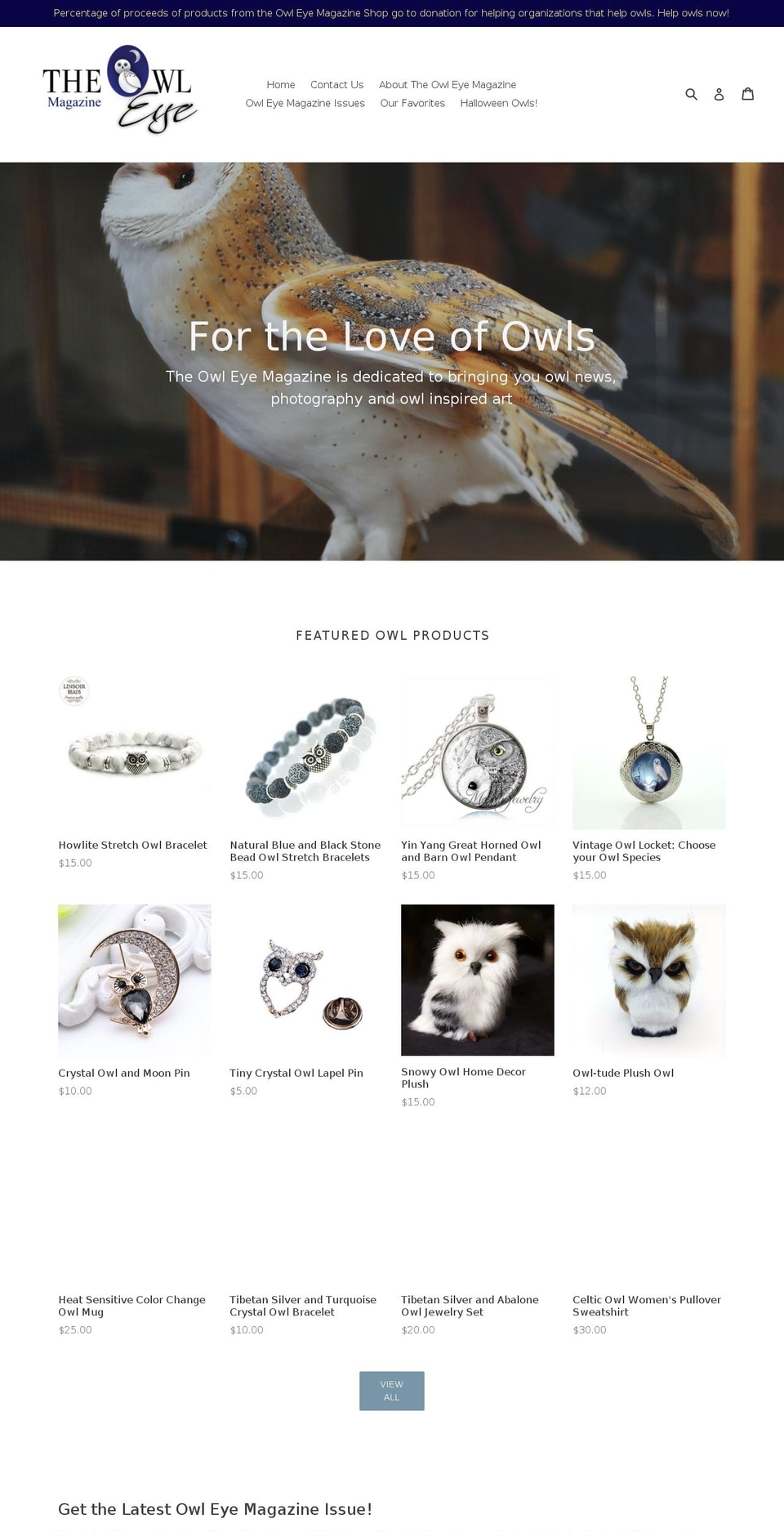 theowleyemagazine.com shopify website screenshot