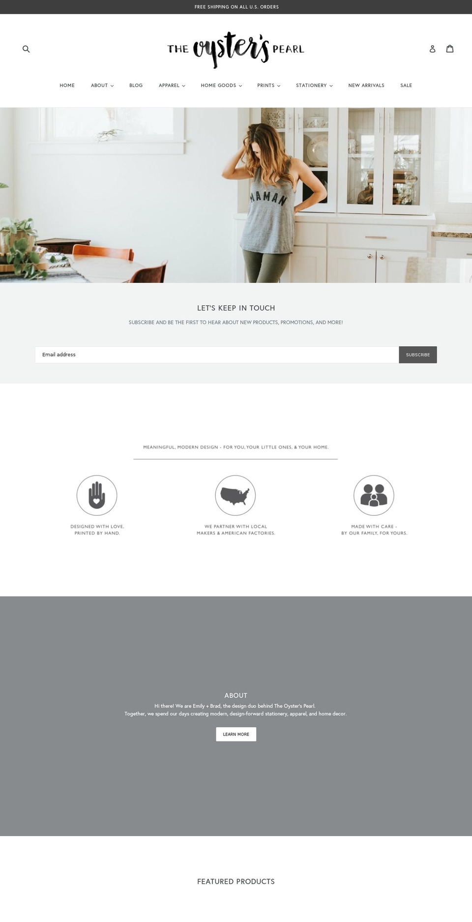 theoysterspearldesign.com — Shopify storefront screenshot