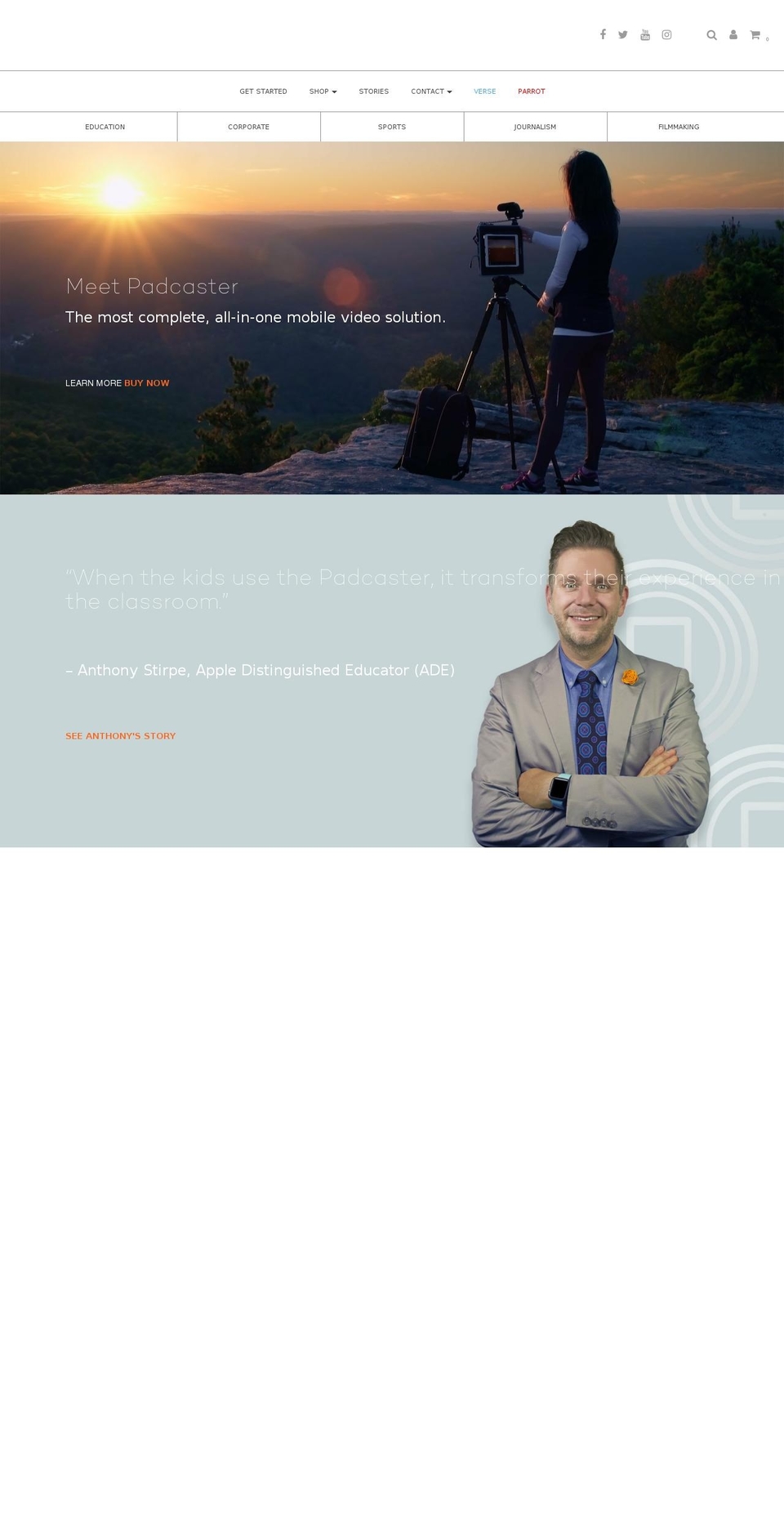 thepadcaster.com shopify website screenshot