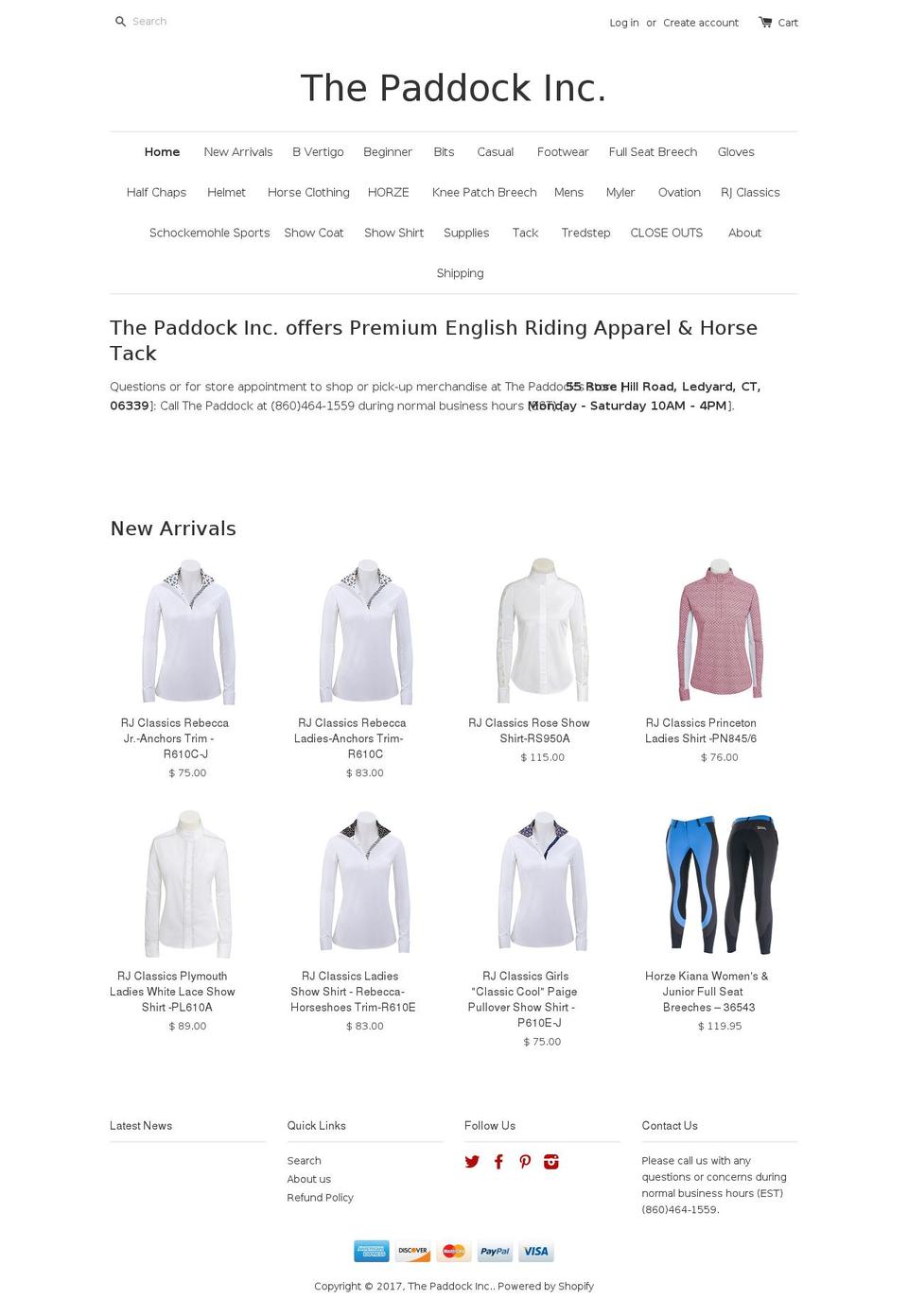 thepaddockinc.com shopify website screenshot