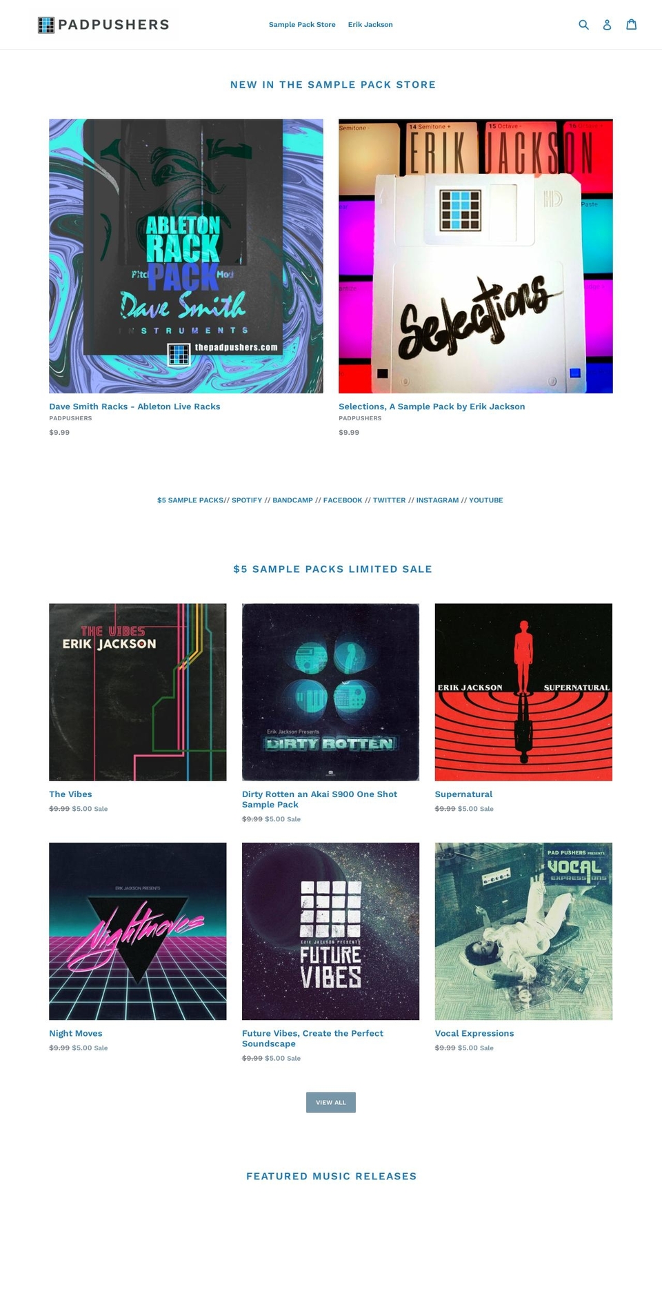 thepadpushers.com — Shopify storefront screenshot