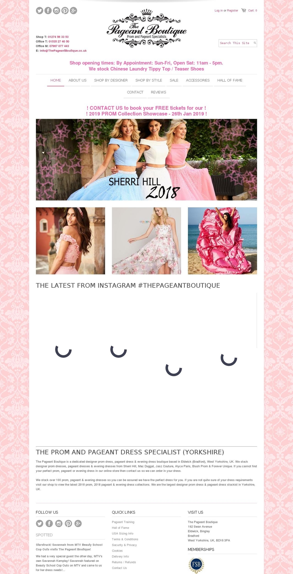 thepageantboutique.com — Shopify storefront screenshot