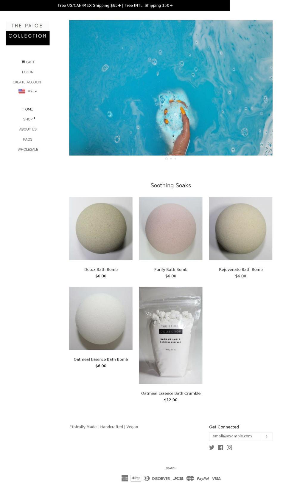 thepaigecollection.com shopify website screenshot