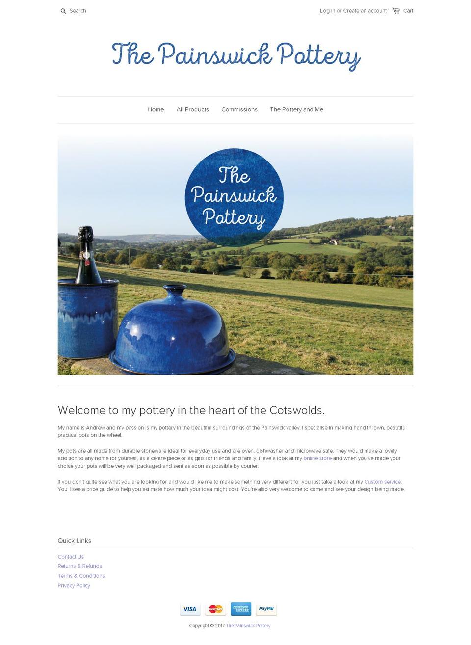 thepainswickpottery.com shopify website screenshot