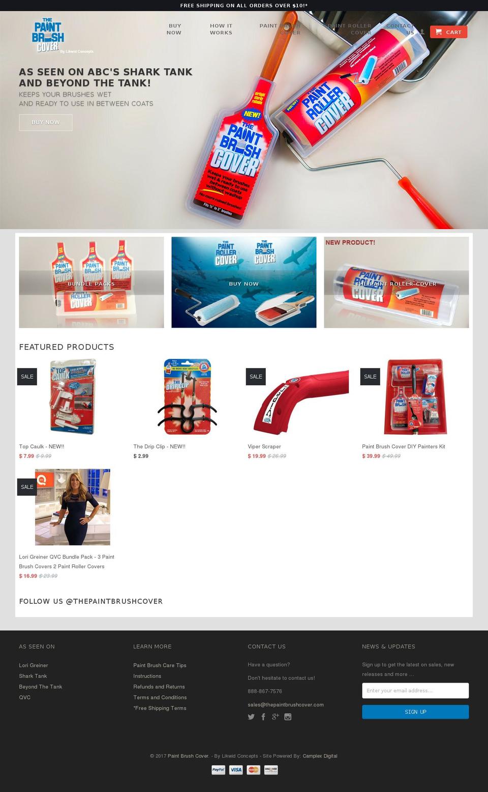 thepaintbrushcover.com shopify website screenshot