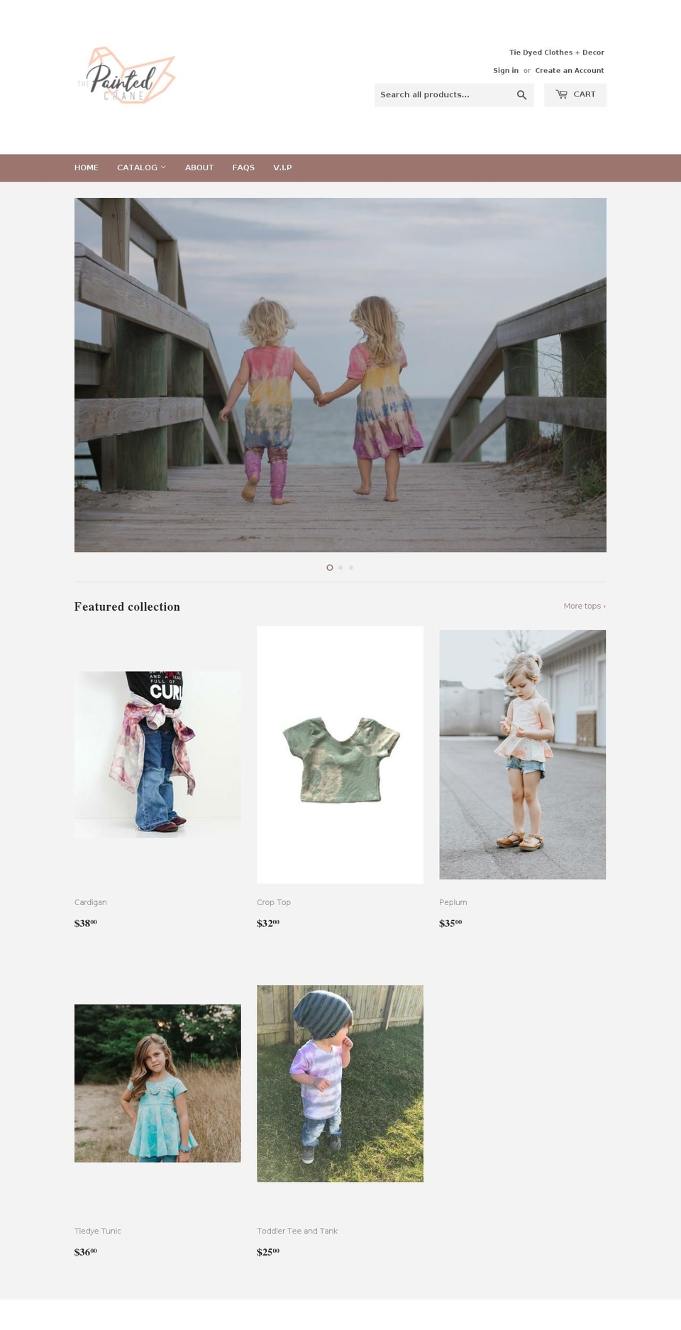 thepaintedcrane.com — Shopify storefront screenshot