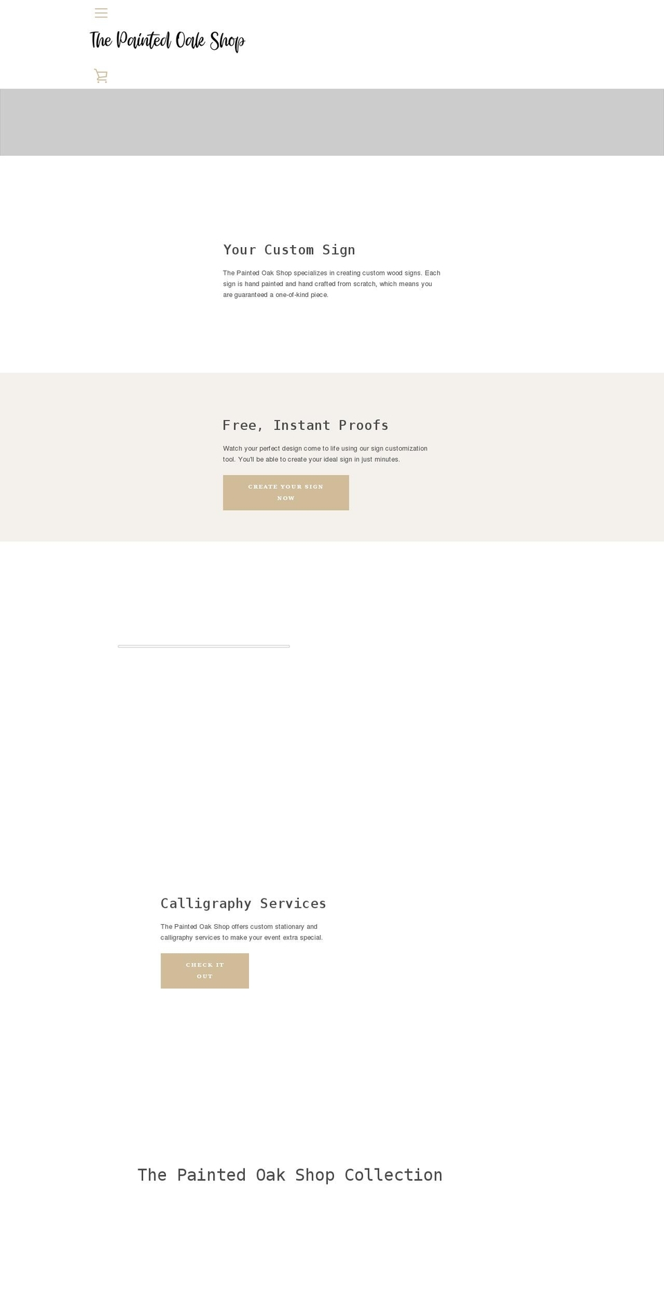 thepaintedoakshop.com shopify website screenshot