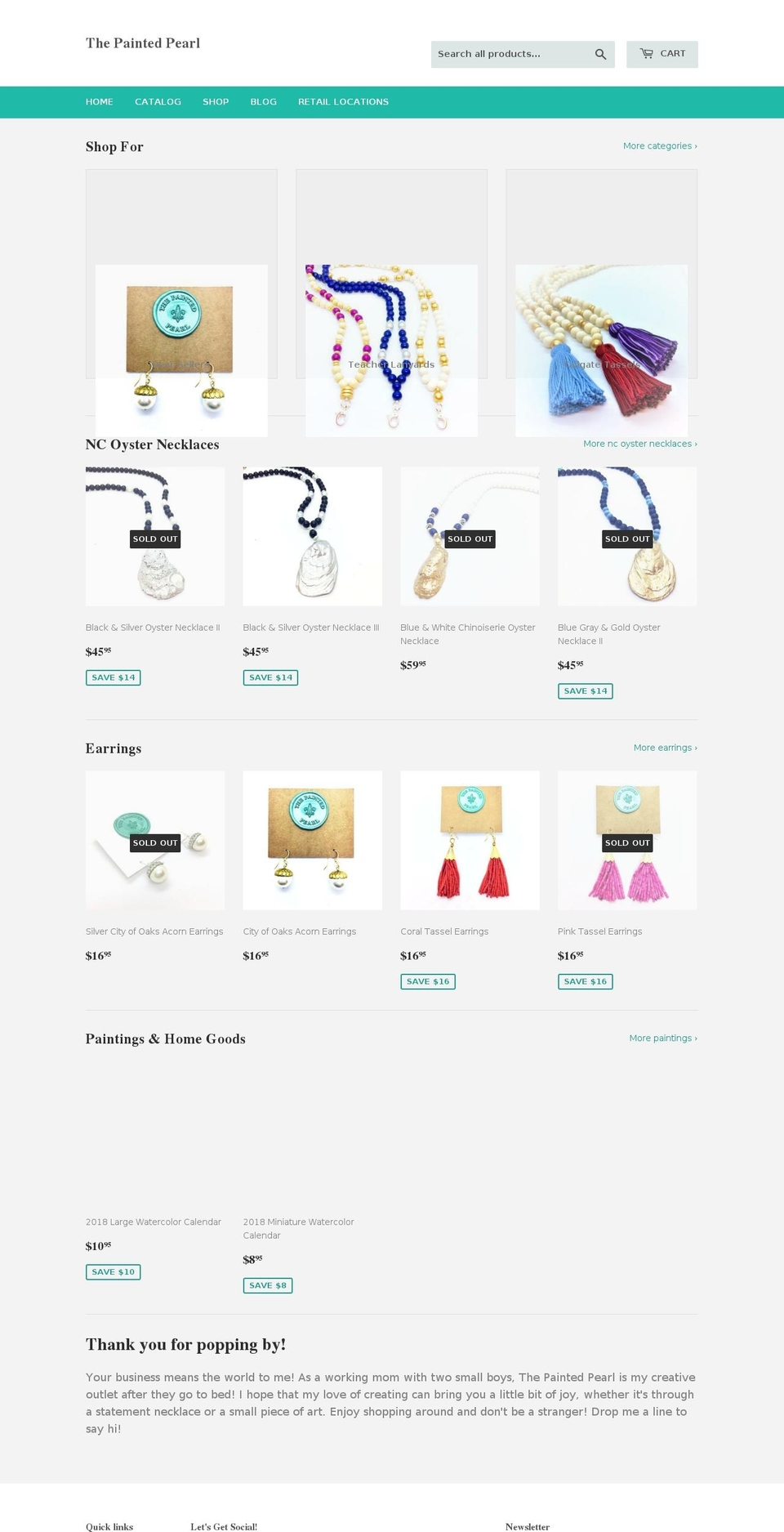 thepaintedpearl.com shopify website screenshot