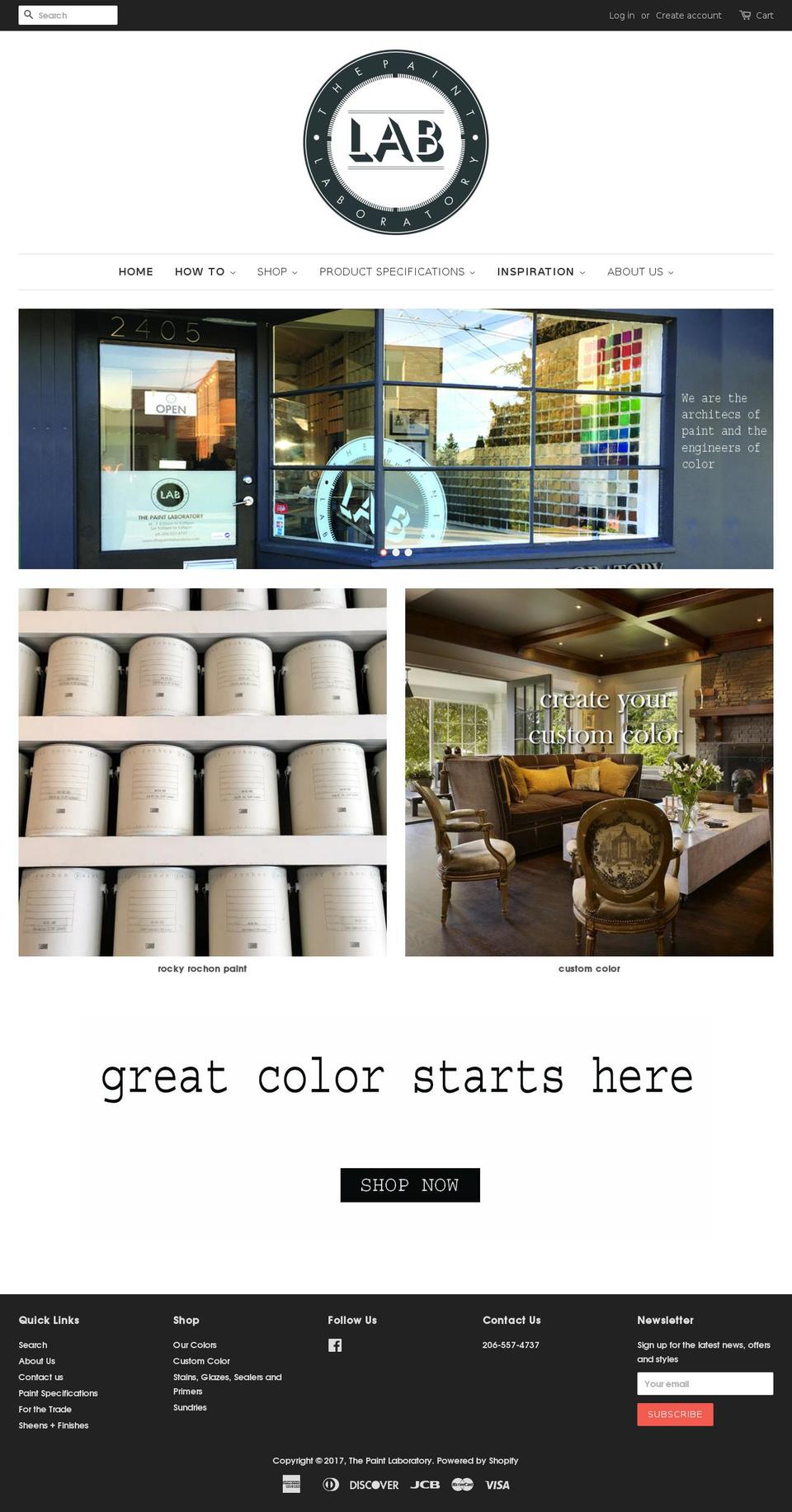 thepaintlaboratory.com shopify website screenshot