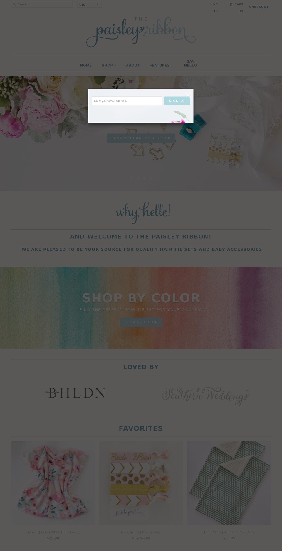 thepaisleyribbon.com shopify website screenshot