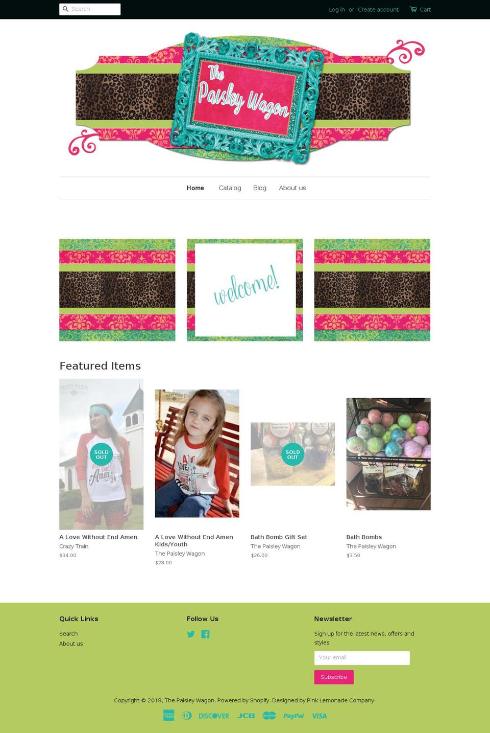 thepaisleywagon.org shopify website screenshot
