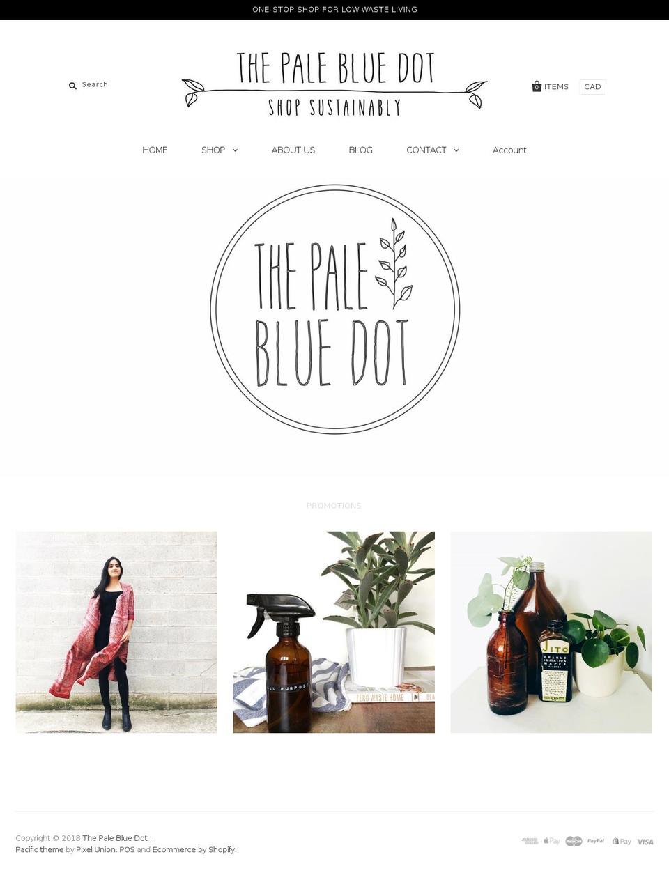 thepalebluedotshop.com — Shopify storefront screenshot