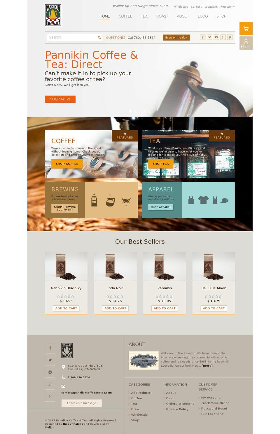 Pannikin Shopify theme site example thepannikin.com